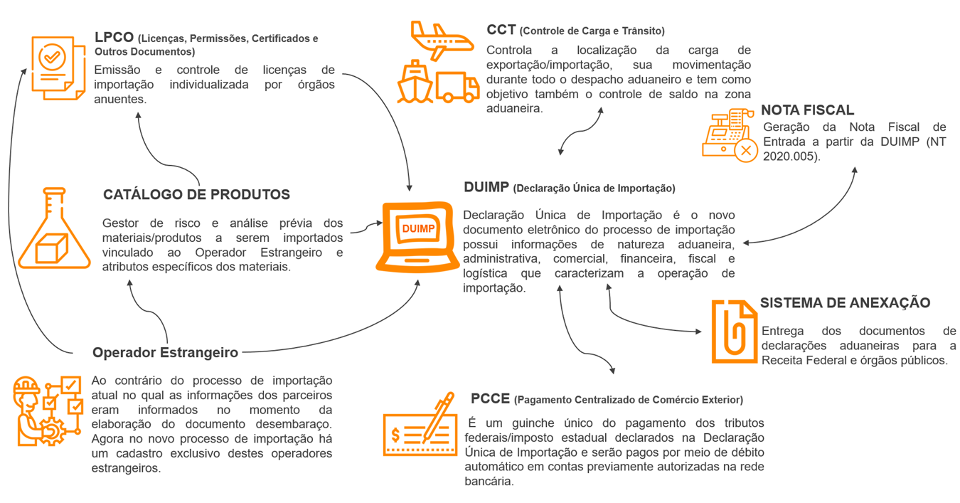 O Diagrama do Novo Processo de Importação (NPI): conjunto de módulos sistêmicos para gerenciar as importações brasileiras.